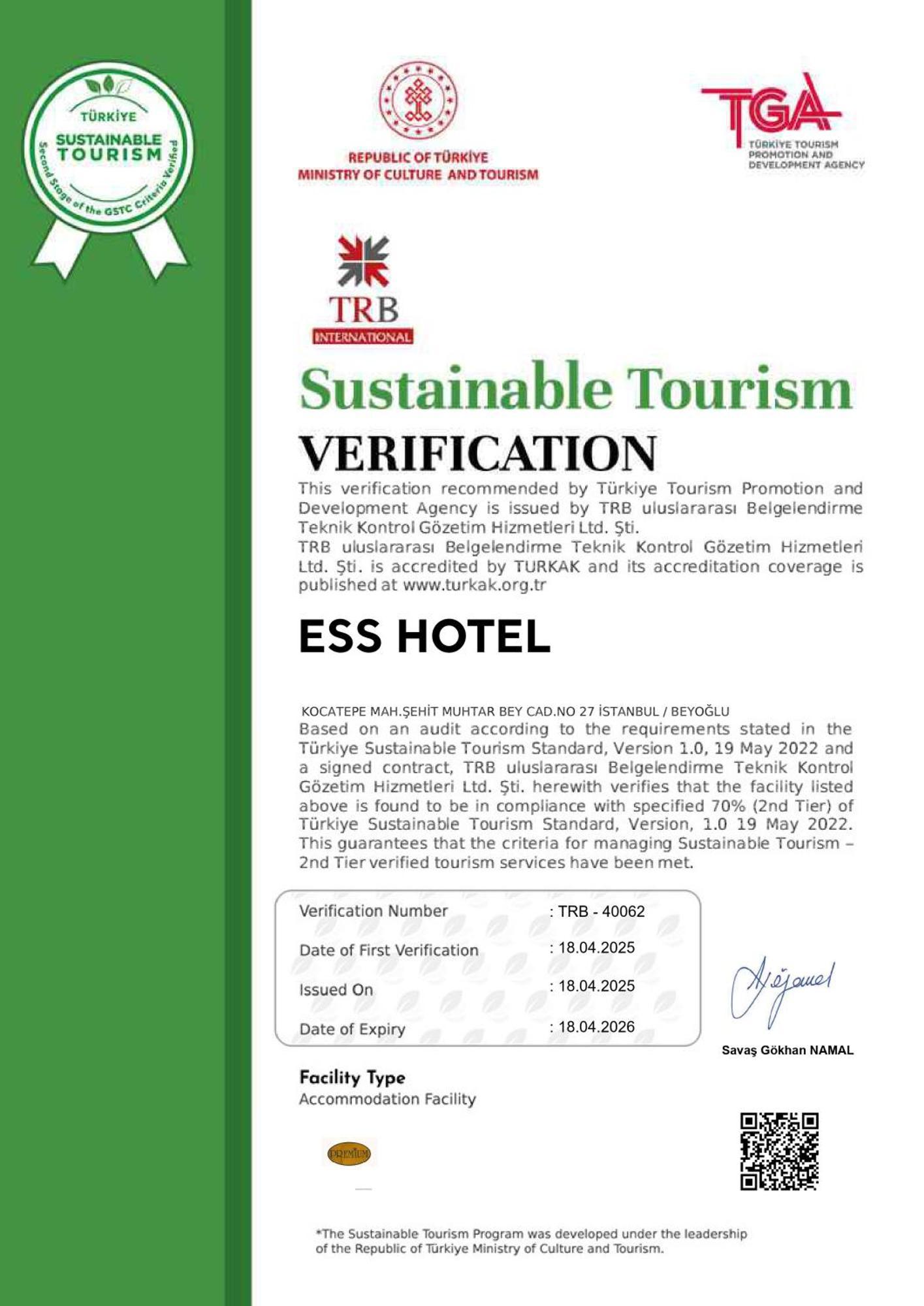 Ess Hotel Istanbul Eksteriør billede